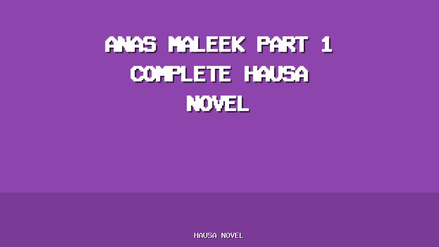 Anas Maleek Part 1 Complete Hausa Novel