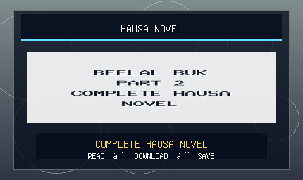Beelal Buk Part 2 Complete Hausa Novel