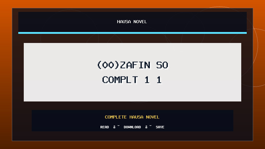 Zafin So Book 1 Complete Hausa Novel